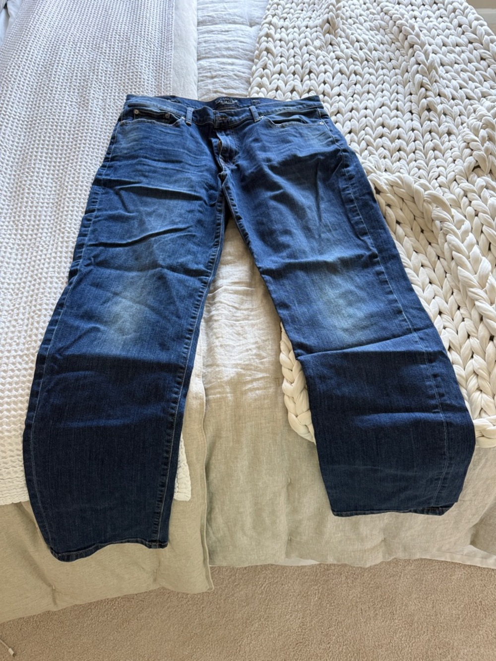 Men's Dark Blue Straight-Leg Jeans-221 straight 36/32